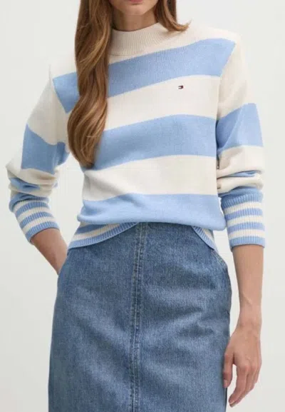 Tommy Hilfiger Rugby Sweater Stp Mock-nk Sweater In Blu