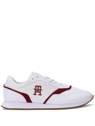 Tommy Hilfiger Runner Logo-embroidered Sneakers In White