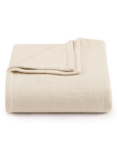 Tommy Hilfiger Running Stitch Solid Cotton Blanket, Full/queen