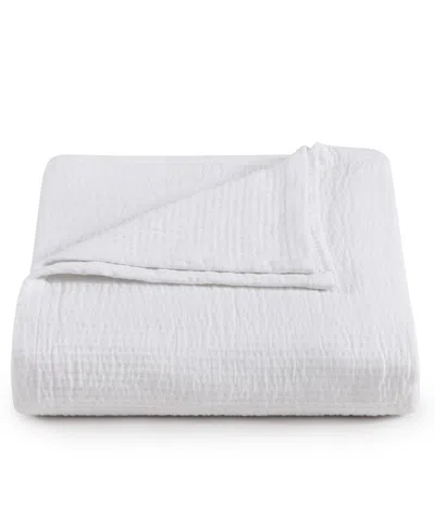 Tommy Hilfiger Running Stitch Solid Cotton Blanket, Full/queen