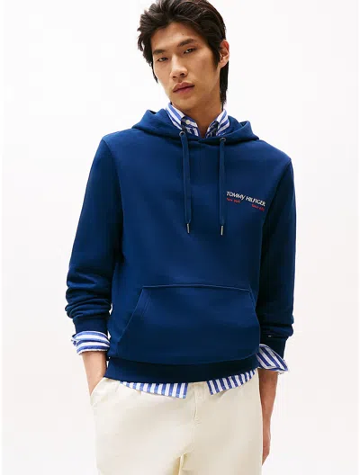 Tommy Hilfiger Sail Logo Print Hoodie In Dark Blue
