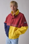 TOMMY HILFIGER SAILING COLORBLOCK WINDBREAKER JACKET IN MAGMA RED, MEN'S AT URBAN OUTFITTERS