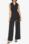 Tommy Hilfiger Women's Sleeveless Belted Jumpsuit In Black