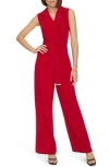 Tommy Hilfiger Salon Stretch Jumpsuit In Deep Scarlet