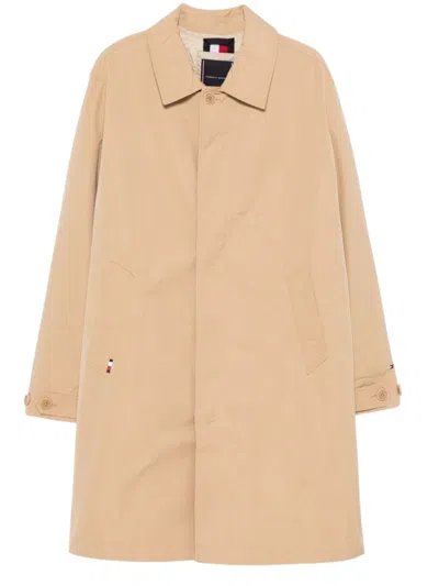 TOMMY HILFIGER TOMMY HILFIGER SAND BEIGE LONG RAINCOAT