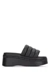 Tommy Hilfiger Quilted Platform Sandals In Black