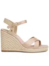 Tommy Hilfiger 102mm Logo Wedge Heeled Espadrilles In Beige