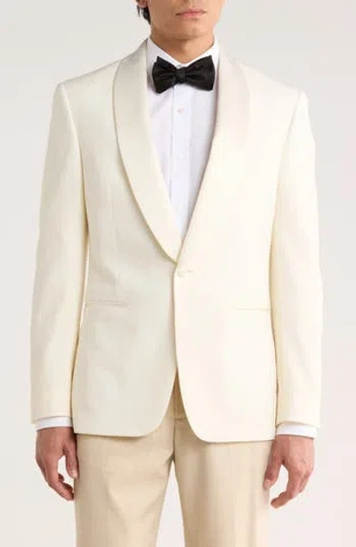 Tommy Hilfiger Satin Shawl Collar Tuxedo Jacket In White