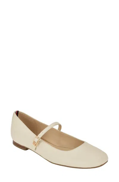 Tommy Hilfiger Savoyn Faux Leather Mary Jane Flat In Neutral