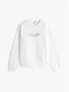 Tommy Hilfiger Script Logo Crewneck Sweatshirt In Ecru