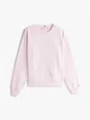 Tommy Hilfiger Script Logo Crewneck Sweatshirt In Light Pink