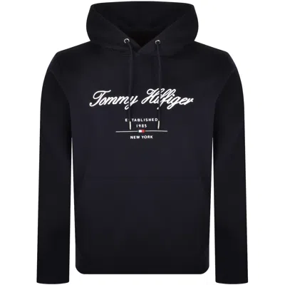 Tommy Hilfiger Script Logo Hoodie Navy
