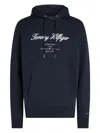 Tommy Hilfiger Logo-print Hoodie In Blue