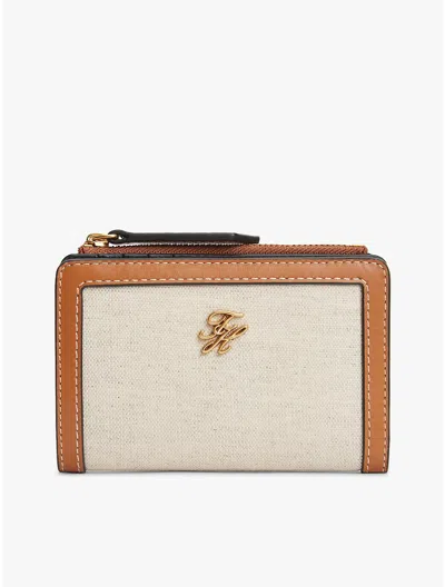 Tommy Hilfiger Script Monogram Canvas Bifold Wallet In Blue