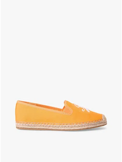 Tommy Hilfiger Script Monogram Canvas Espadrille In Orange