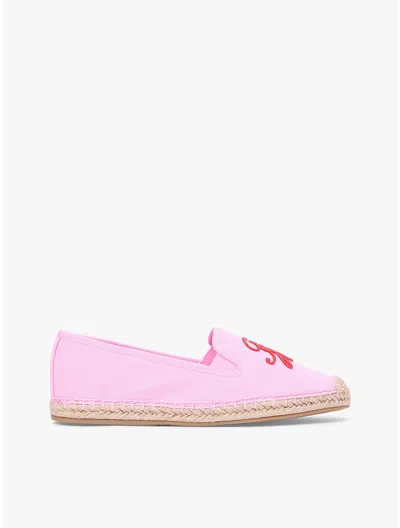 Tommy Hilfiger Script Monogram Canvas Espadrille In Pink