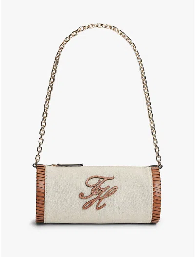 Tommy Hilfiger Script Monogram Linen Chain Strap Bag