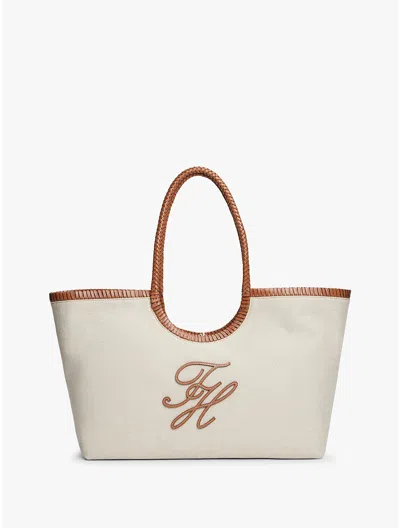 Tommy Hilfiger Script Monogram Linen Maxi Tote