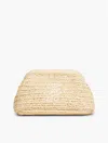 Tommy Hilfiger Script Monogram Raffia Clutch In Brown