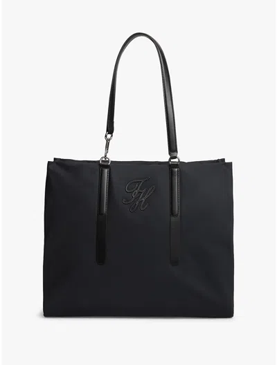 Tommy Hilfiger Script Monogram Tote Bag In Black