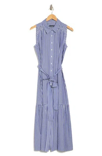 Tommy Hilfiger Seersucker Tie Waist Maxi Shirtdress