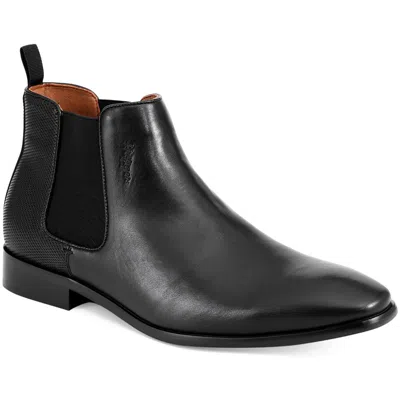 Tommy Hilfiger Sesame Mens Faux Leather Slip-on Chelsea Boots In Black