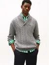 Tommy Hilfiger Shawl Collar Cable Knit Sweater In Black