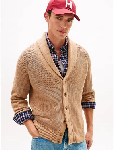 Tommy Hilfiger Shawl Collar Cardigan In Neutral