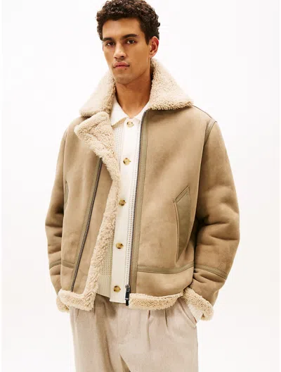 Tommy Hilfiger Shearling Jacket In Neutral