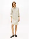 Tommy Hilfiger Shimmer Cable Knit Sweater Dress In White