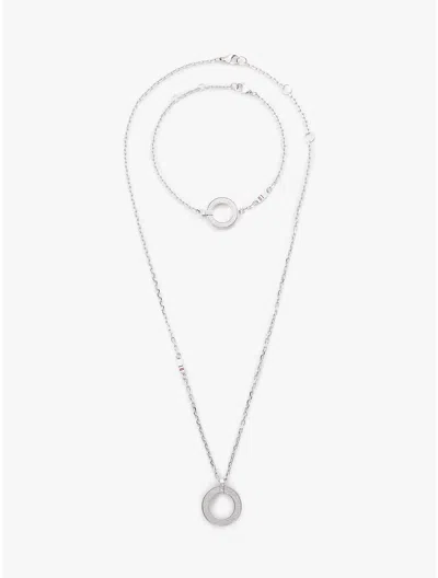 Tommy Hilfiger Shimmer Necklace & Bracelet Gift Set In Metallic