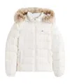 Tommy Hilfiger Shiny Water Repellent Down Puffer Jacket In White