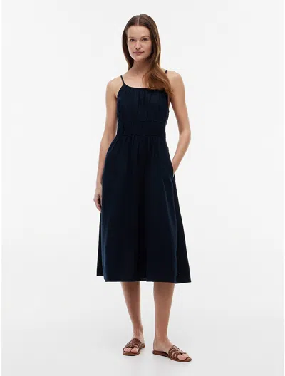 Tommy Hilfiger Shirred Linen In Blue