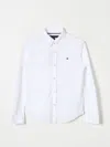 Tommy Hilfiger Logo Button-down Collar Shirt With Long Sleeves In White
