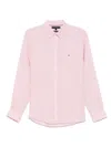 Tommy Hilfiger Logo Shirt Box-pleat Detail In Pink