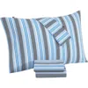 Tommy Hilfiger Shirting Stripe 200 Thread Count Sheet Set In Navy