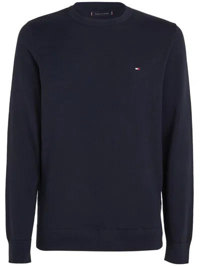 Tommy Hilfiger Man Sweater Midnight Blue Size Xl Cotton In Blue