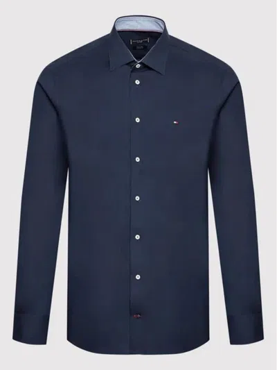 Tommy Hilfiger Shirts Cl Solid Poplin Rf Shirt In Blue