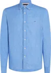 Tommy Hilfiger Light Blue Shirt With Logo In Azzurro Blu E Verdi