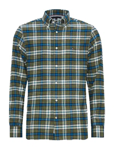 Tommy Hilfiger Shirts Man  Mw0mw32890 Brushed Tartan 0n1 Putting Green/multi
