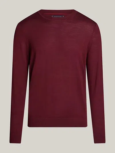 Tommy Hilfiger Shirts Man  Mw0mw36539 Dc Fine Gauge Merino Vlp Deep Rouge In Burgundy