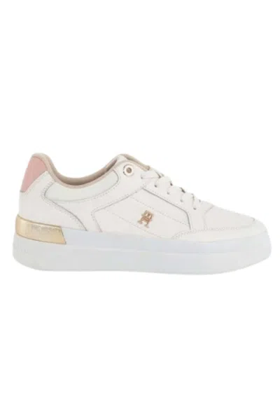 Tommy Hilfiger Shoes Lux Hardware Court Sneaker In Bianco