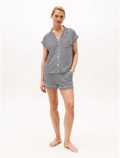 Tommy Hilfiger Short And Shirt Sleep Set In Gray