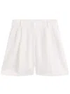 Tommy Hilfiger Pleated High-waisted Shorts In White
