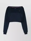 Tommy Hilfiger Tommy Jeans Off-shoulder Cropped Sweatshirt In Blue