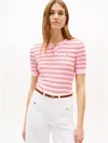 Tommy Hilfiger Striped-pattern T-shirt In Pink