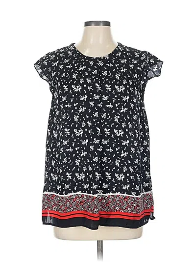 Pre-owned Tommy Hilfiger Short Sleeve Blouse In Black