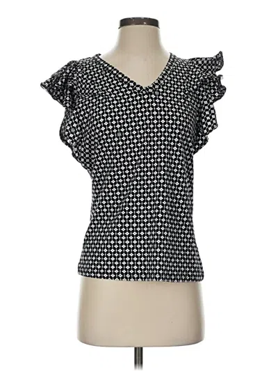 Pre-owned Tommy Hilfiger Short Sleeve Blouse In Black