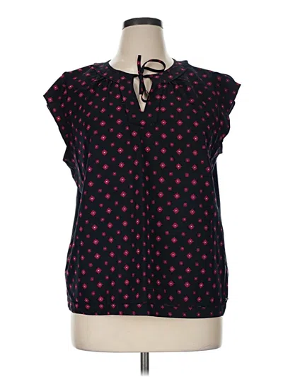 Pre-owned Tommy Hilfiger Short Sleeve Blouse In Black