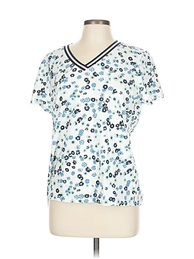 Pre-owned Tommy Hilfiger Short Sleeve Blouse In Blue